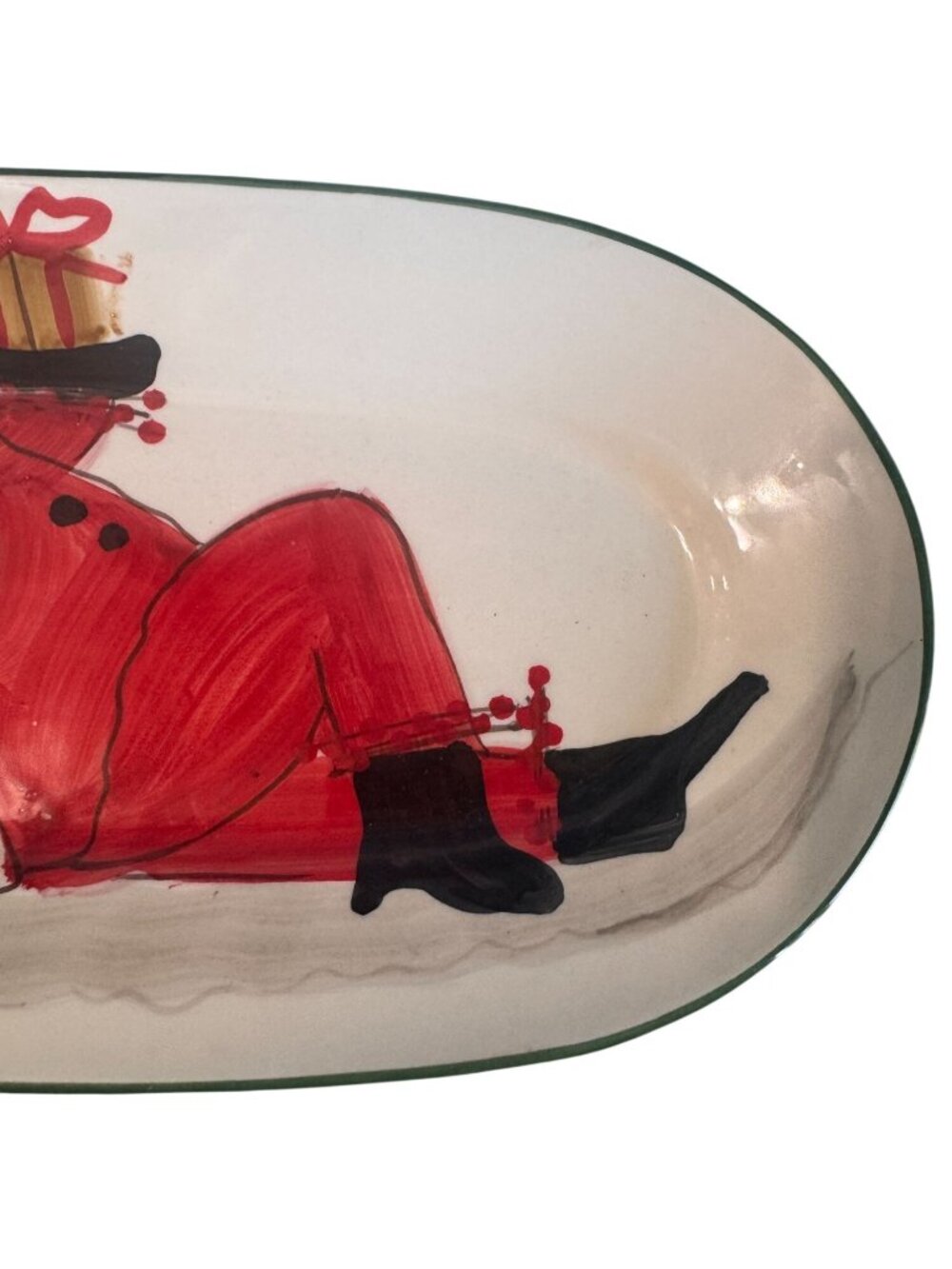 VIETRI Old St. Nick Small Oval Platter Santa 16 3/4" Italy Hand Painted - Picture 7 of 7
